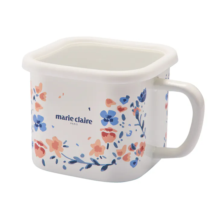 豊琺瑯 マリクレール “fleurette(フルレット)”ホーローマルチスクエアポット マリ・クレール 貯蔵容器 4589700557824 MCY-01【別送品】