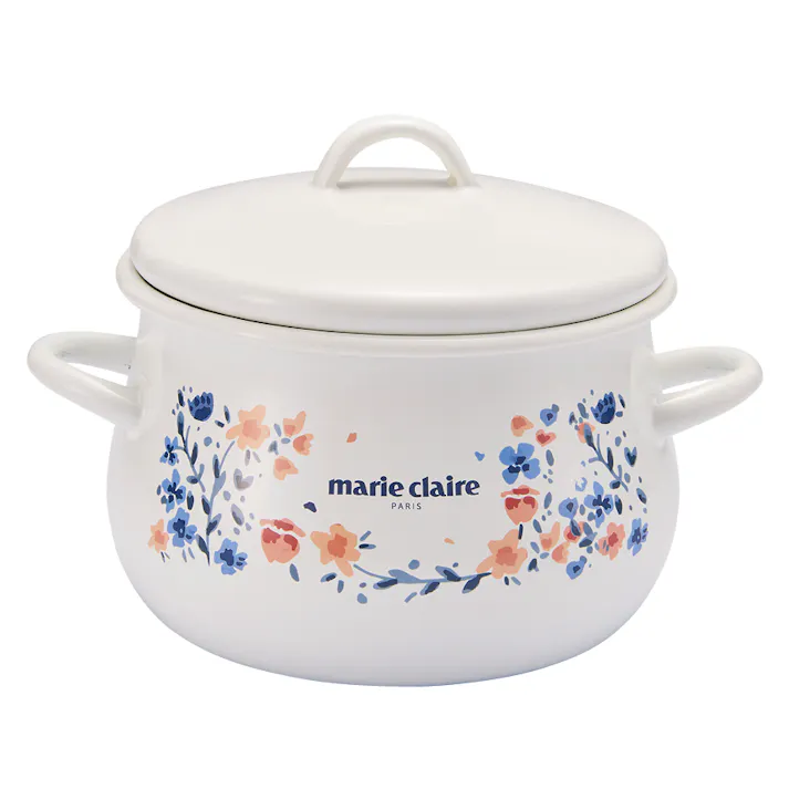 豊琺瑯 マリクレール “fleurette(フルレット)”ホーロー両手鍋16cm マリ・クレール 鍋 4589700557855 MCY-04【別送品】