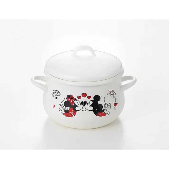 タマハシ ミッキー&ミニー ホーロー両手鍋16cm ディズニー 鍋 4975192090930 MMJ-04【別送品】
