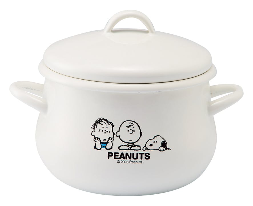 タマハシ スヌーピー ホーロー両手鍋16cm スヌーピー IH100V・200V対応