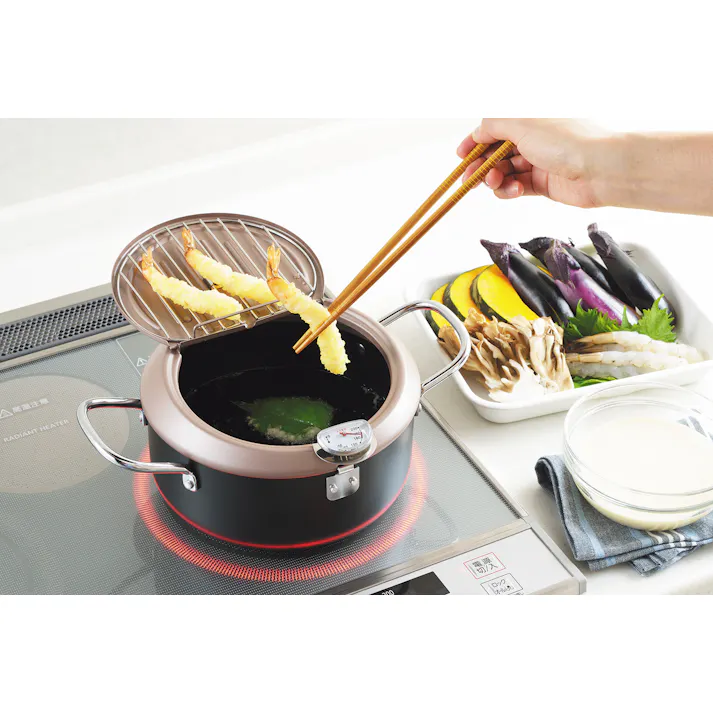 タマハシ 食彩亭 バット蓋付天ぷら鍋20cm 天ぷら用品 4975192084748 TP-7【別送品】