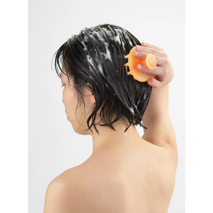 セーブ・インダストリー シリコンシャンプー&マッサージブラシ 小判型 頭皮マッサージ スカルプケア シャンプー SV-6117【別送品】