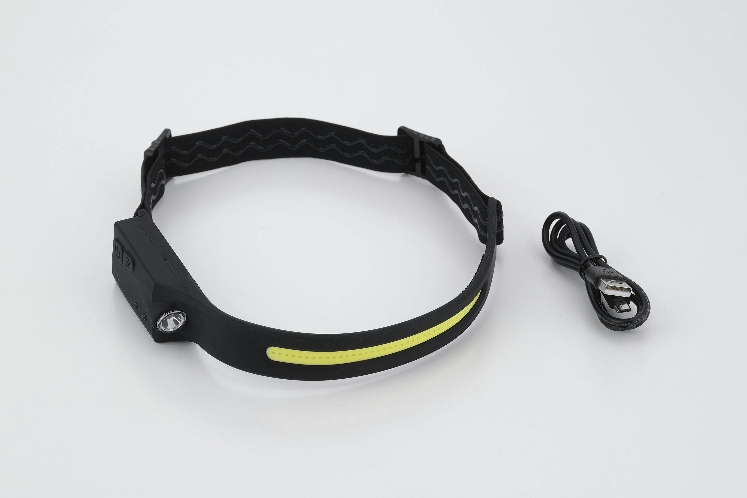 セーブ・インダストリー 超軽量!!充電式ヘッドライト【滑り止めバンド】 【モーションセンサー機能付き】 作業灯 ヘルメットライト アウトドア SV-7138【別送品】