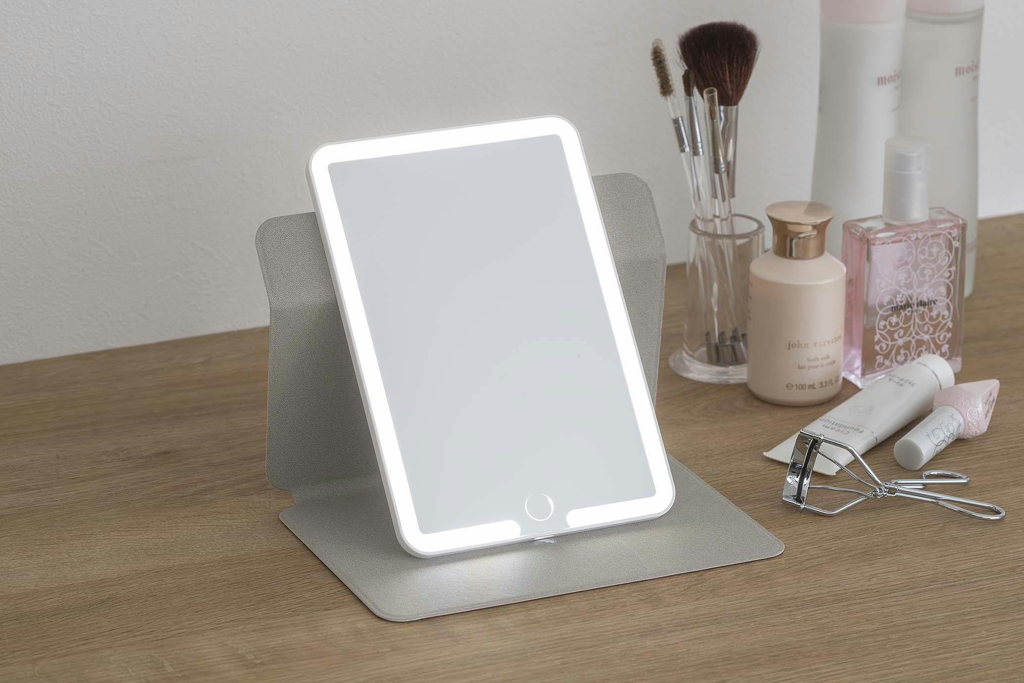 セーブ・インダストリー モバイル型コスメティックミラー ライト付きミラー 女優ミラー 回転ミラー SV-8166【別送品】