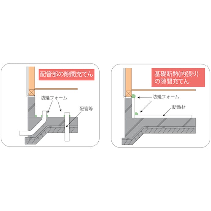 【CAINZ-DASH】エービーシー商会 簡易型発泡ウレタンフォーム　１液ノズル＆ガンタイプ　インサルパック　インサル防蟻フォーム　４３５ｍｌ　フォーム色：グリーン IBF【別送品】