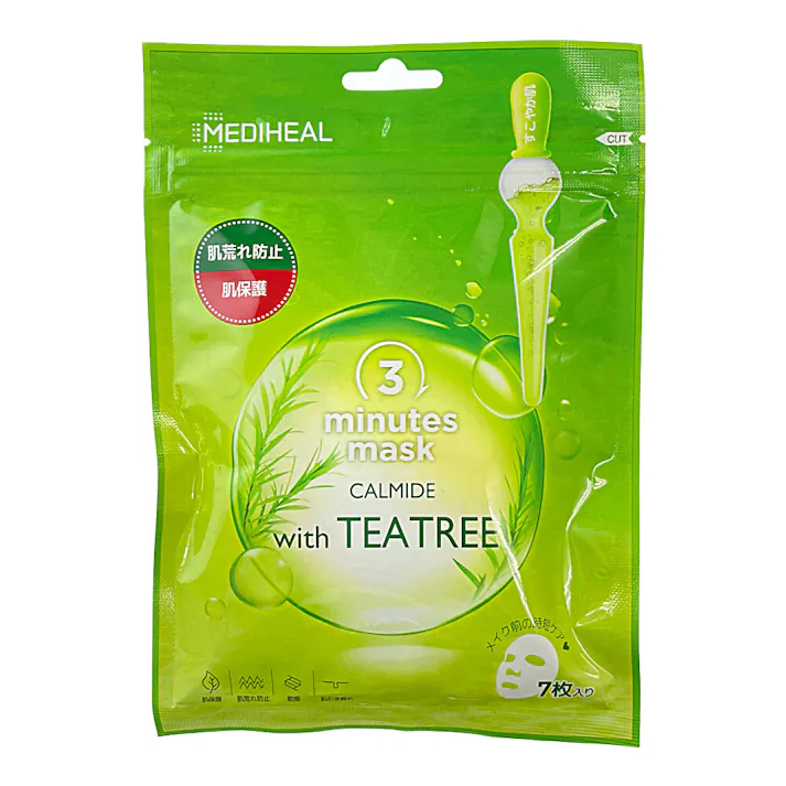 メディヒール 3ミニッツマスク カーマイド with ティーツリー 7枚 (販売終了)