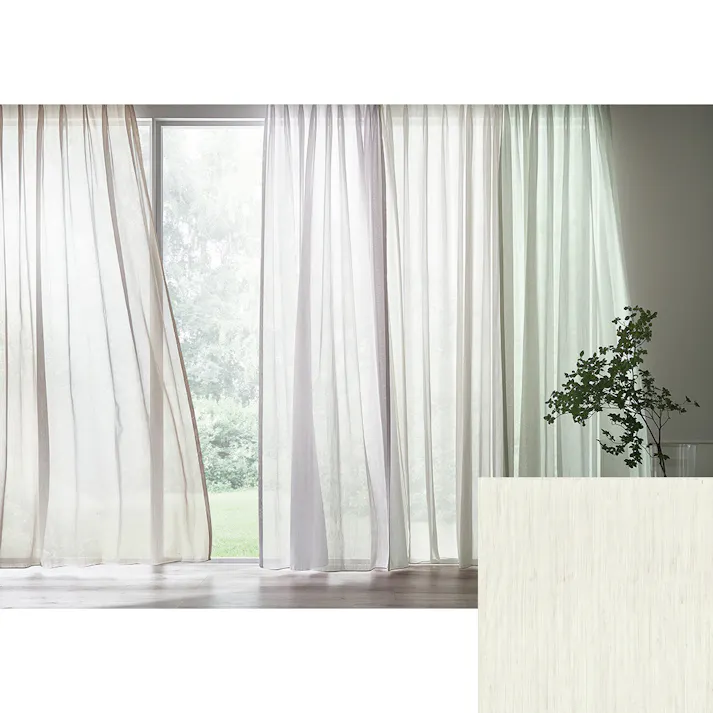 Eco de Happiness 【カラーボイル】レースカーテン KZE9331(アイボリー) 100cm×182cm 幅50×2枚組 レースカーテン KZE9331-100182【別送品】
