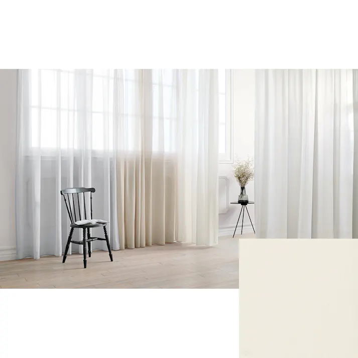 Eco de Happiness 【カラーボイル】レースカーテン KZE9335(アイボリー) 100cm×176cm 幅50×2枚組 レースカーテン KZE9335-100176【別送品】