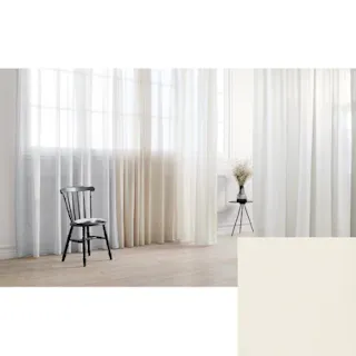 Eco de Happiness 【カラーボイル】レースカーテン KZE9335(アイボリー) 200cm×194cm 幅100×2枚組 防炎 ウォッシャブル 洗える UVカット 遮像 外から見えない 採光 シンプル カラーレースカーテン 形態安定加工 KZE9335-200194【別送品】