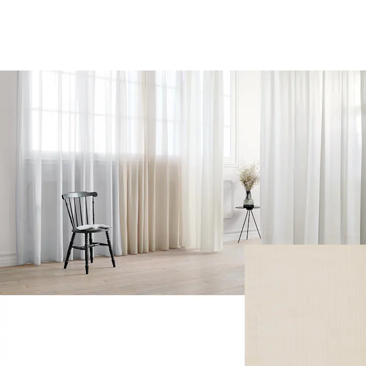 Eco de Happiness 【カラーボイル】レースカーテン KZE9336(ベージュ) 100cm×138cm 幅50×2枚組 レースカーテン KZE9336-100138【別送品】