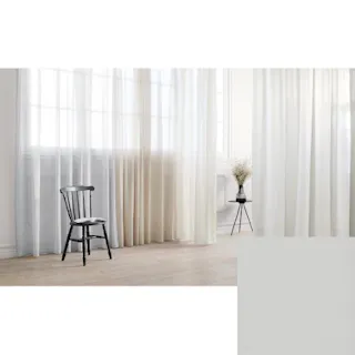 Eco de Happiness 【カラーボイル】レースカーテン KZE9338(グレー) 300cm×114cm 幅150×2枚組 防炎 ウォッシャブル 洗える UVカット 遮像 外から見えない 採光 シンプル カラーレースカーテン 形態安定加工 KZE9338-300114【別送品】