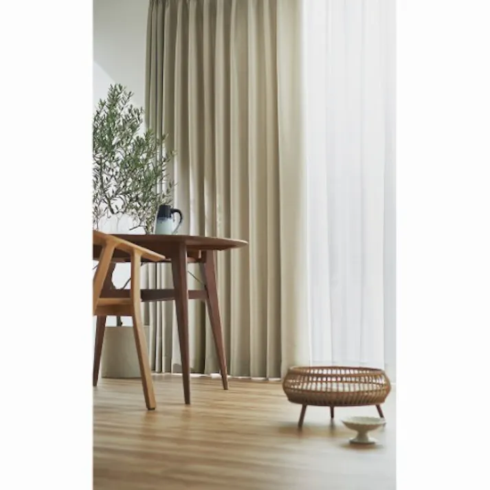 Eco de Happiness 【ネコパピ】レースカーテン KZE9344(ナチュラル) 100cm×184cm 幅50×2枚組 ウォッシャブル 洗える 遮像 外から見えない 採光 遮熱 保温 猫対策 シンプル 形態安定加工 KZE9344-100184【別送品】