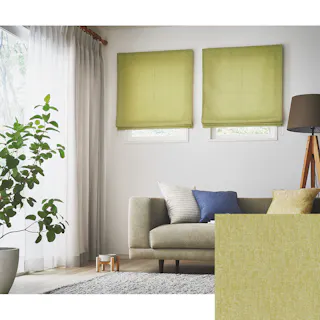 Eco de Happiness 【ジャガード/ネコハピ】 (イエローグリーン) 100cm×90cm 幅50×2枚組 ドレープカーテン 防炎 ウォッシャブル 洗える 抗菌 防臭 猫対策 シンプル 形態安定加工 KZE9349-100090【別送品】