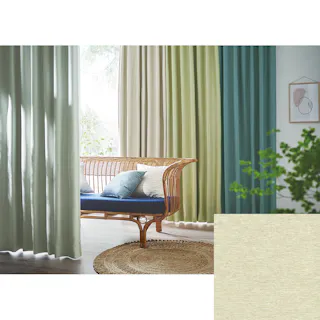 Eco de Happiness 【1級遮光】 (アイボリー) 100cm×172cm 幅50×2枚組 ドレープカーテン 防炎 遮光 遮光1級 ウォッシャブル 洗える 厚手 シンプル 無地 和室に合う 形態安定加工 KZE9445-100172【別送品】