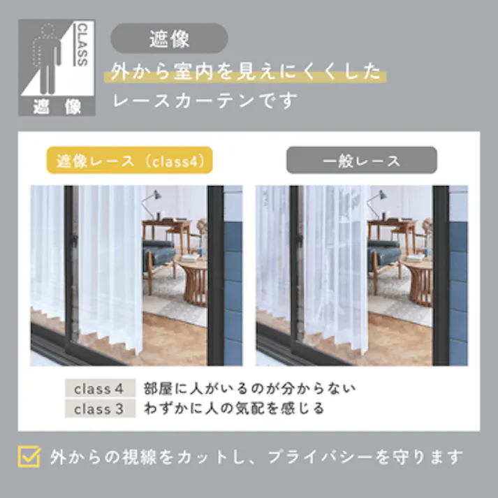 Eco de Happiness 【花粉キャッチ】レースカーテン KZE9475(ナチュラル) 100cm×80cm 幅50×2枚組 防炎 ウォッシャブル 洗える UVカット 遮像 外から見えない 採光 遮熱 保温 シンプル 無地 形態安定加工 KZE9475-100080【別送品】