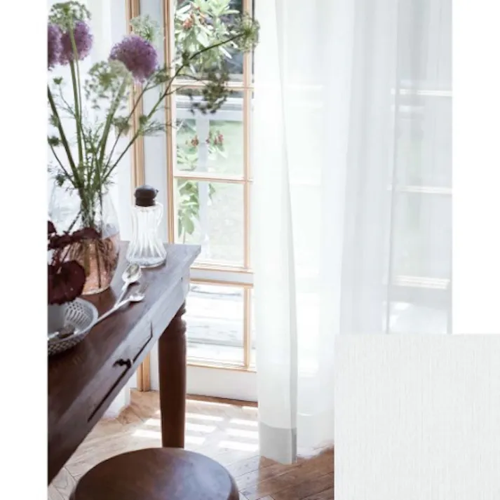 Eco de Happiness 【花粉キャッチ】レースカーテン KZE9475(ナチュラル) 300cm×202cm 幅150×2枚組 防炎 ウォッシャブル 洗える UVカット 遮像 外から見えない 採光 遮熱 保温 シンプル 無地 形態安定加工 KZE9475-300202【別送品】