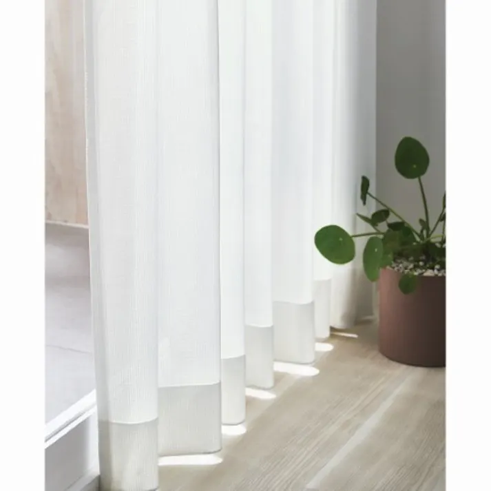 Eco de Happiness レースカーテン KZE9495(ナチュラル) 100cm×190cm 幅50×2枚組 ウォッシャブル 洗える UVカット 遮熱 保温 シンプル 無地 形態安定加工 KZE9495-100190【別送品】