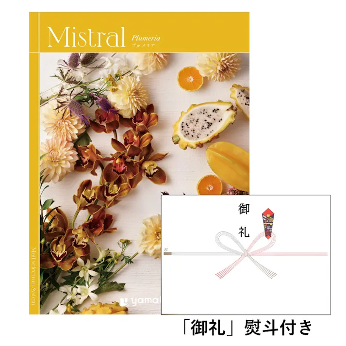 ギフトカタログ ミストラル プルメリア 「御礼」熨斗付き 結婚 出産 入学・入園 贈答 粗品 寸志 2503112-1 【別送品】