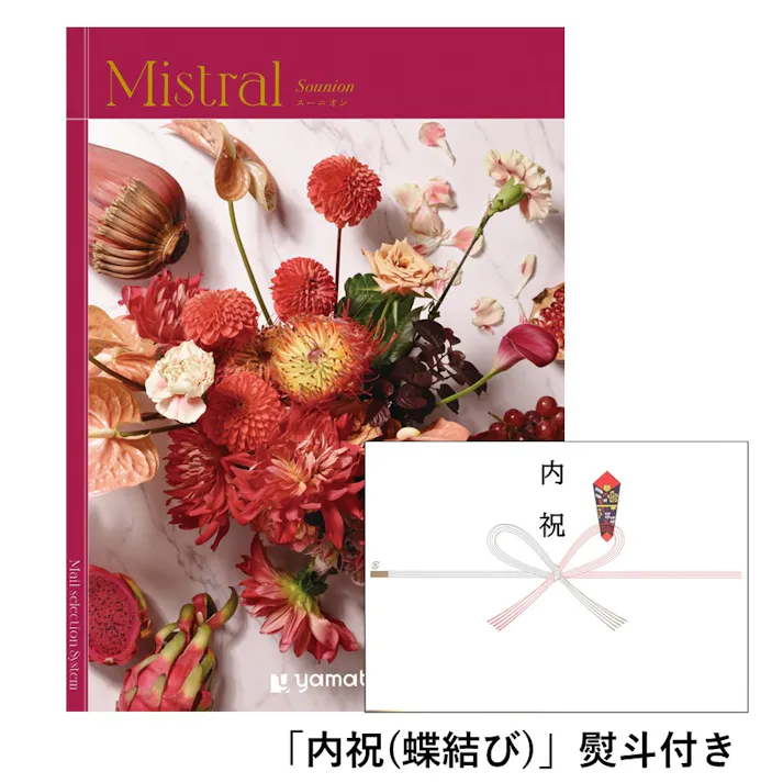 ギフトカタログ ミストラル スーニオン「内祝(蝶結び)」熨斗付き 出産 入学・入園 新築 2503126-3【別送品】