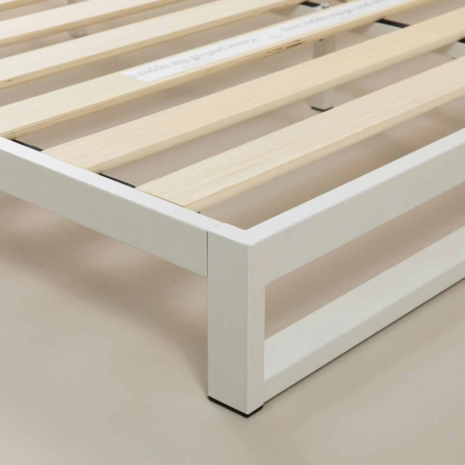 【新品】ホワイト シングル ベッドフレーム スチール製 HAGiHARA ベッド シングル 安い パイプベッド ベッドフレーム