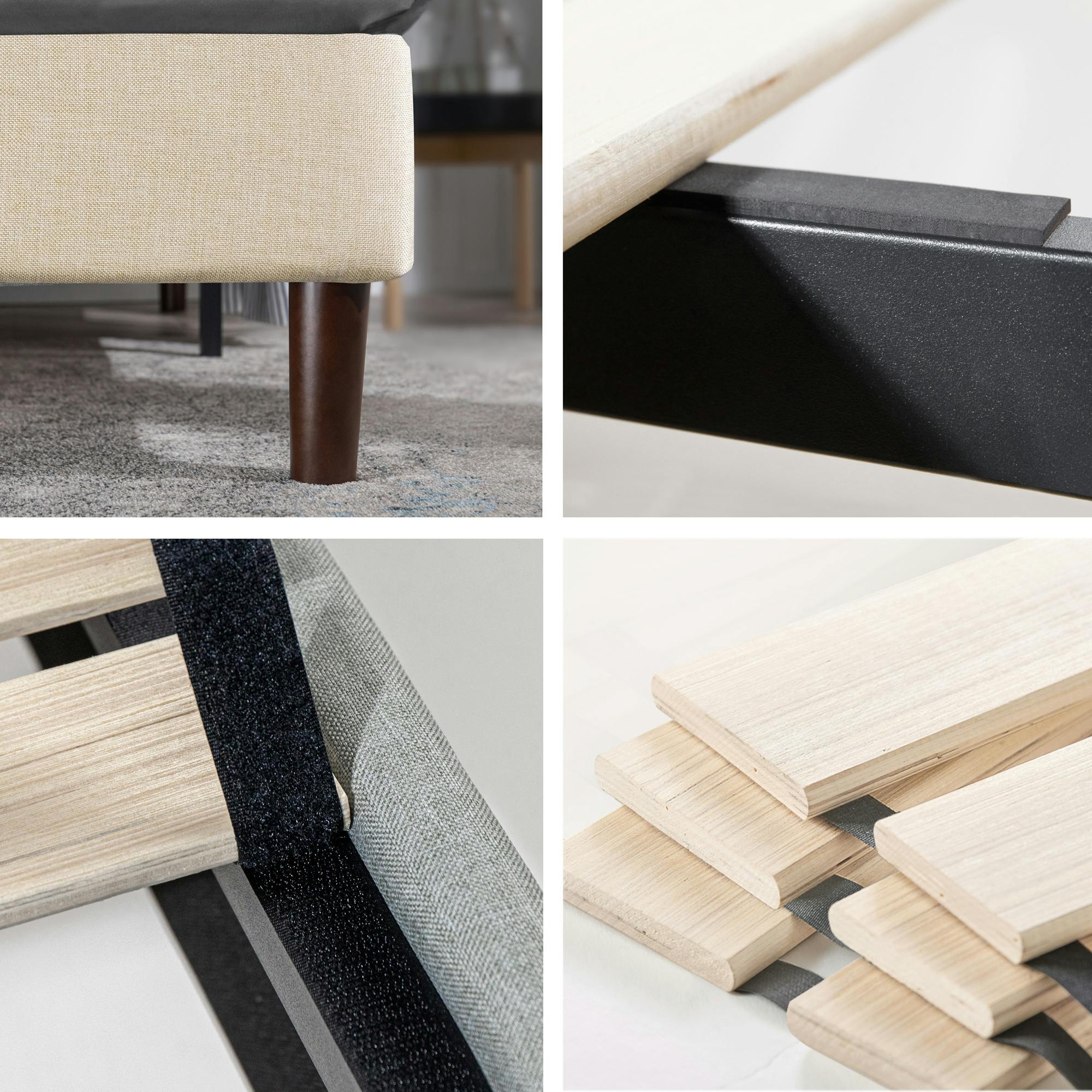 ZINUS(ジヌス) Shalini 布張りベッドフレーム ヘッドボード付 36cm