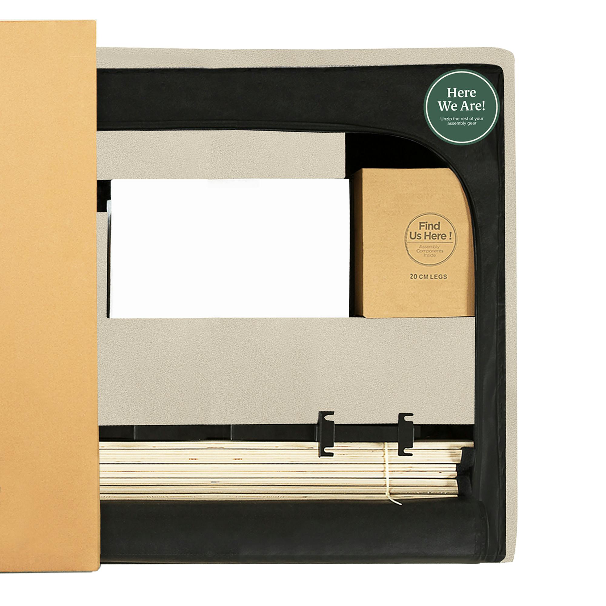 ZINUS(ジヌス) Shalini 布張りベッドフレーム ヘッドボード付