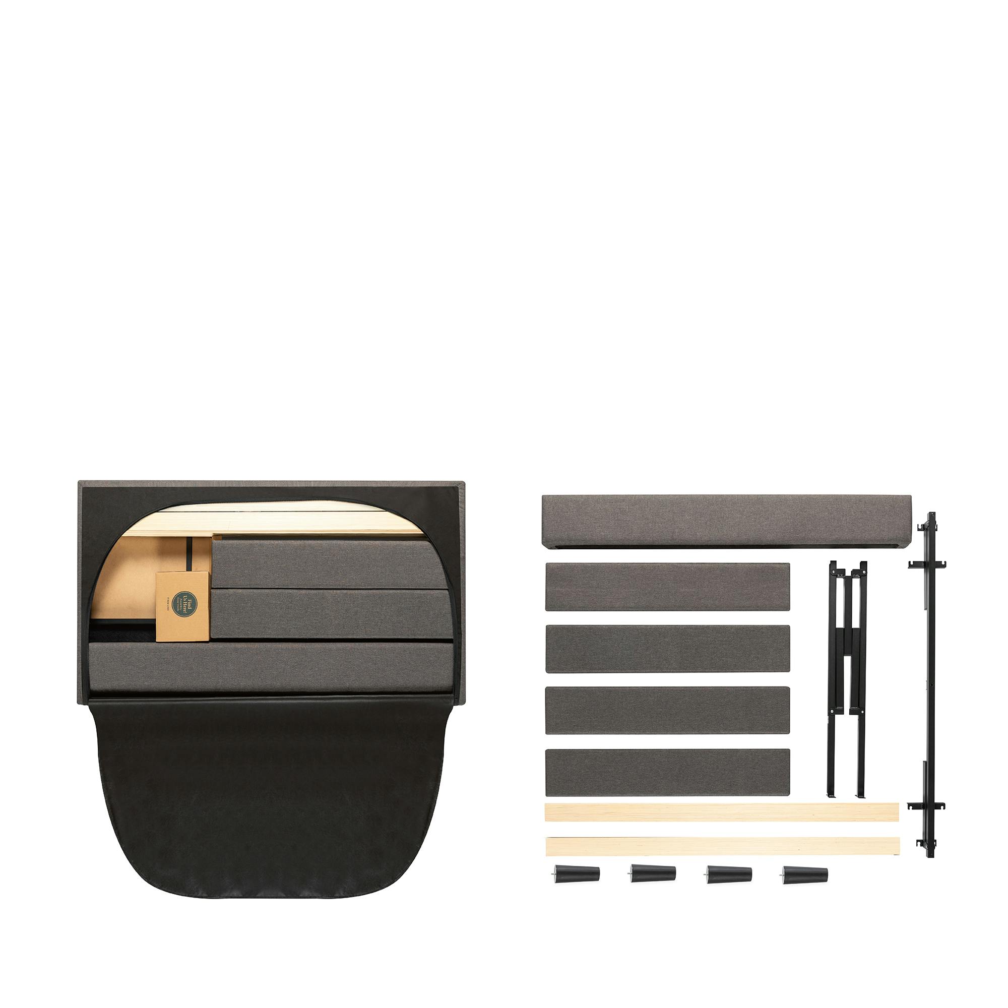 ZINUS Shalini ファブリック ベッドフレーム セミダブル セミダブル】ZINUS Shalini 布張りベッドフレーム ヘッドボード付