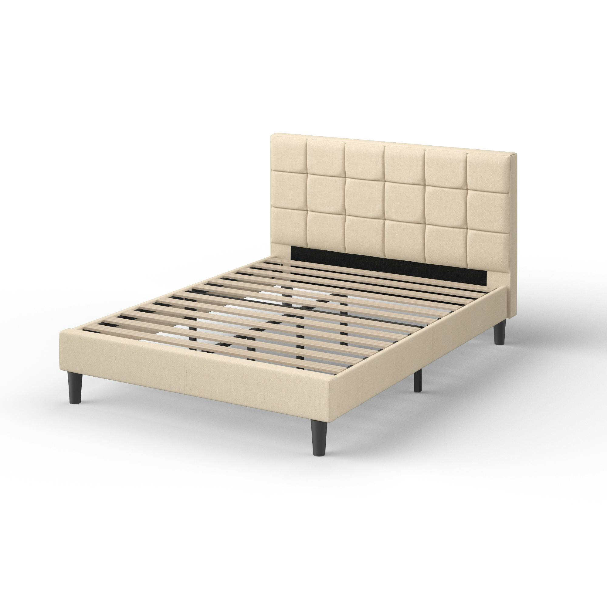 ZINUS(ジヌス) Lottie 布張りベッドフレーム ショートヘッドボード付