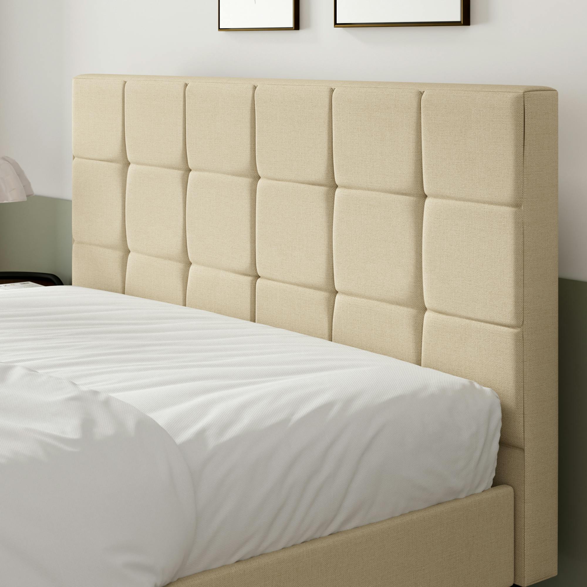 ZINUS(ジヌス) Lottie 布張りベッドフレーム ショートヘッドボード付