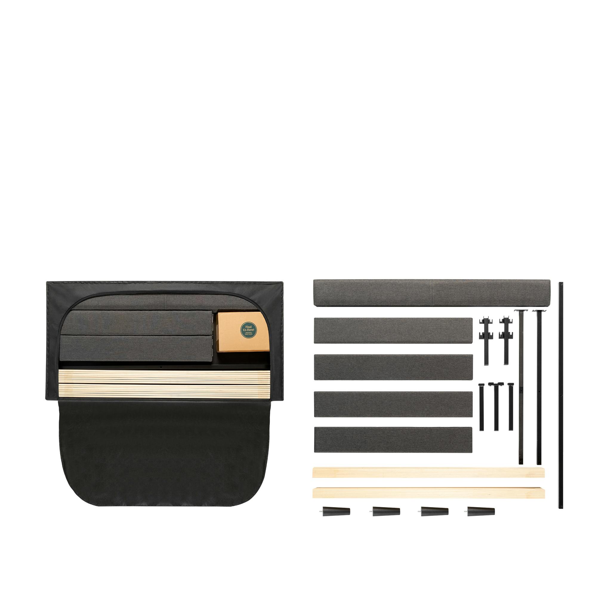 ZINUS(ジヌス) Lottie 布張りベッドフレーム ショートヘッドボード付