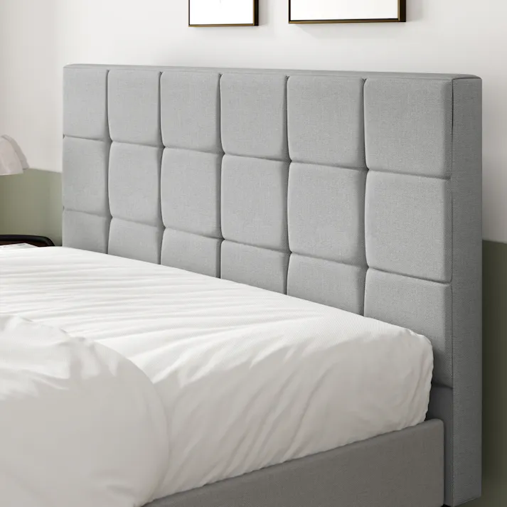 ZINUS(ジヌス) Lottie 布張りベッドフレーム ショートヘッドボード付 ライトグレー セミダブル 寝具 ベッドフレーム ファブリックベッド ヘッドボード 4573556105995 ZJ-FSPBO-SD-LG【別送品】