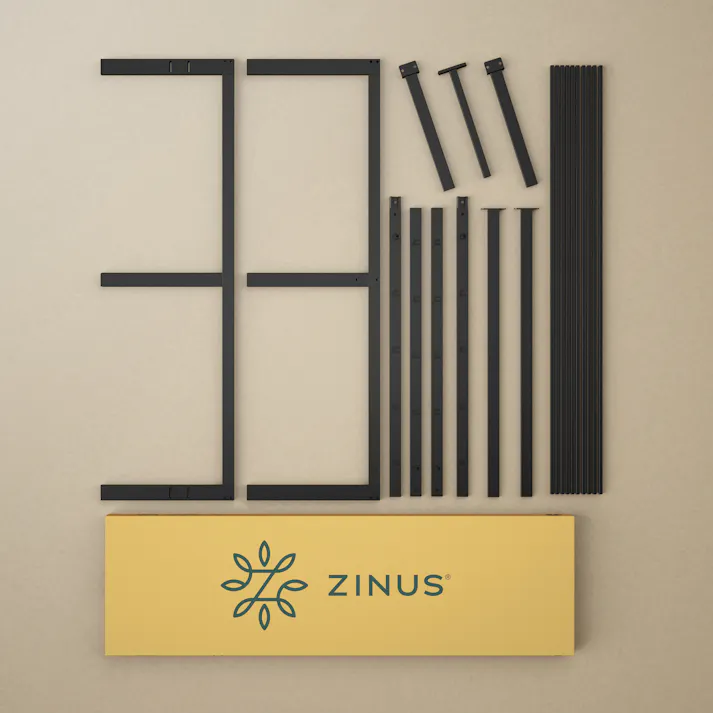 ZINUS(ジヌス) Yelena ベッドフレーム 36(シングル/ブラック) 寝具 ベッドフレーム パイプベッド シンプル 丈夫 4573556100716 ZJ-MPSC-14S【別送品】