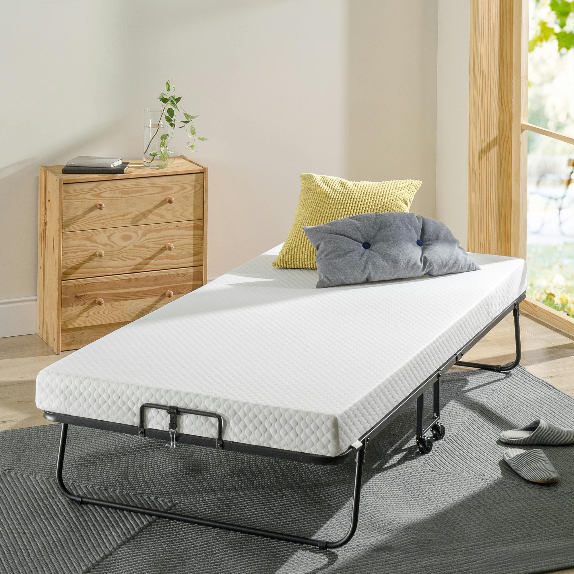 美品ZINUS折りたたみベッドフレーム セミダブルヘッドボード付き（収納バッグ） 美品ZINUS折りたたみベッドフレーム セミダブルヘッドボード付き