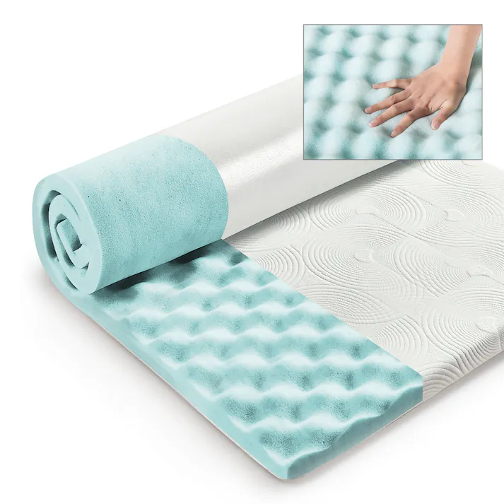 ZINUS(ジヌス) マットレス トッパー 厚さ5cm セミダブル Convoluted Swirl 寝具 マットレストッパー 立体凸凹構造 4573556105032 ZJ-SWFT-2SD【別送品】