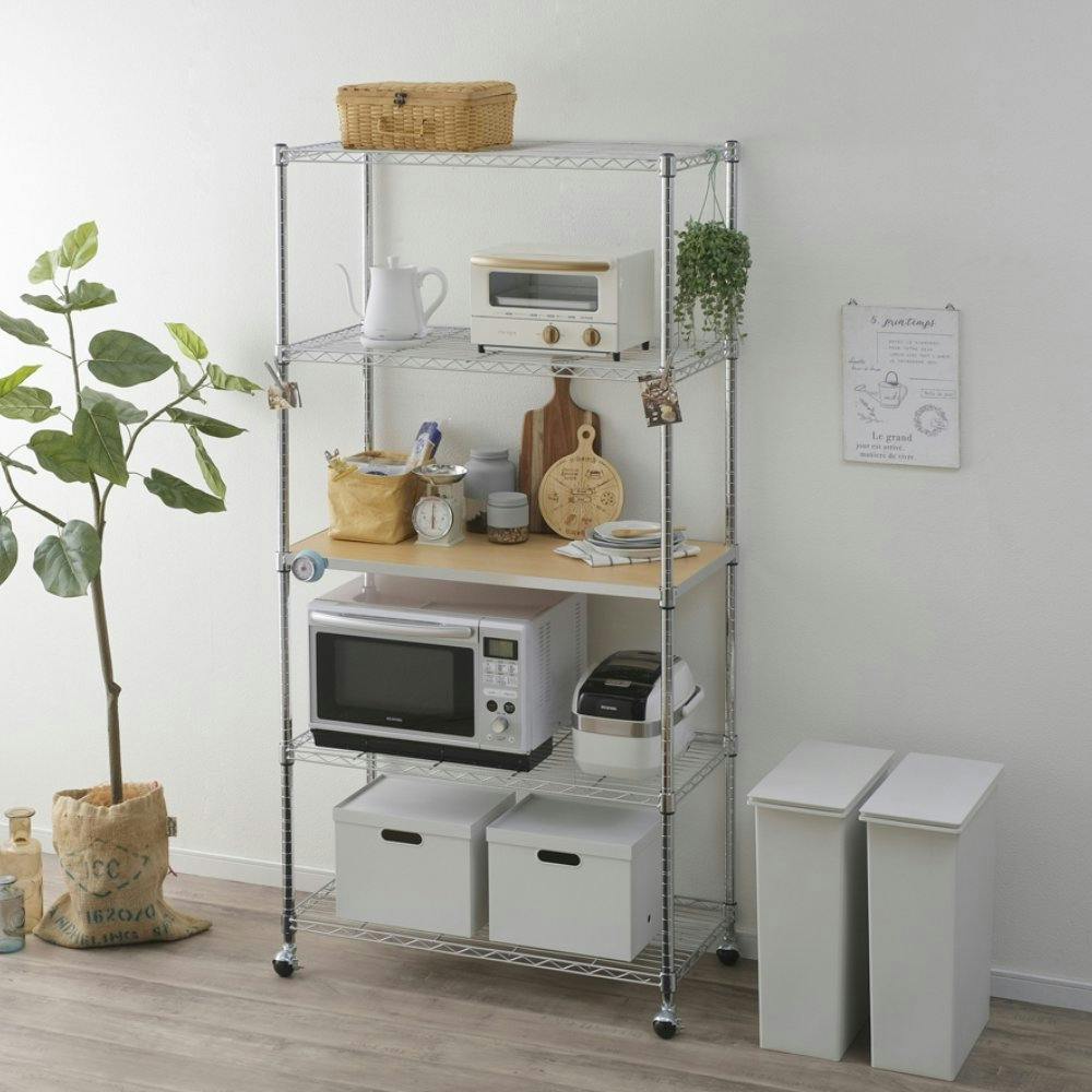 スチールラック・メタルラック ken スチールラック 幅150cm メタルラック 4段 MR-1515DJK シルバー