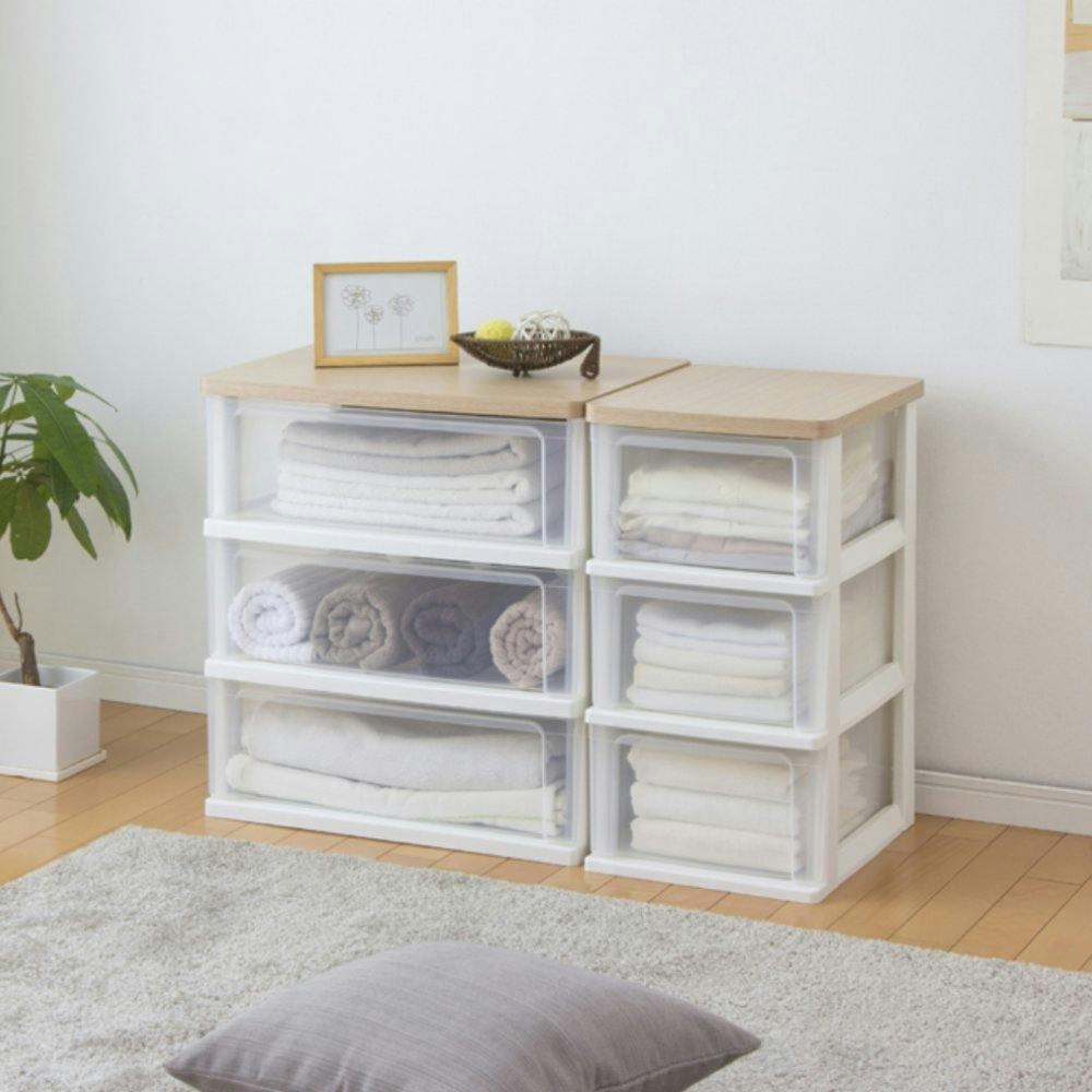 アイリスオーヤマ ウッドトップチェスト WTW-543 フレンチオーク