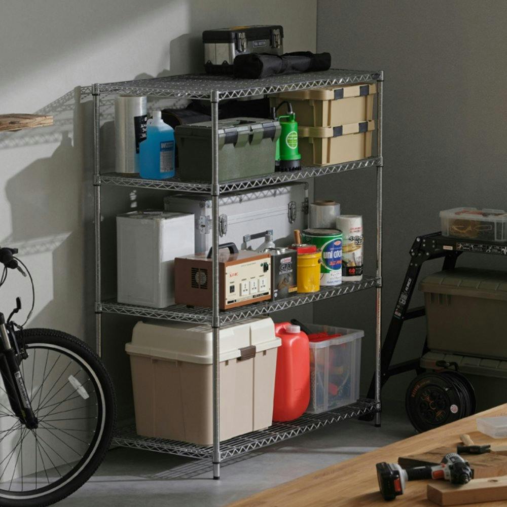 【新品未使用】メタルラック MR-1215DJ 4段 スチールラック 幅120cm メタルラック 4段 MR-1215DJ (ポール直径25mm