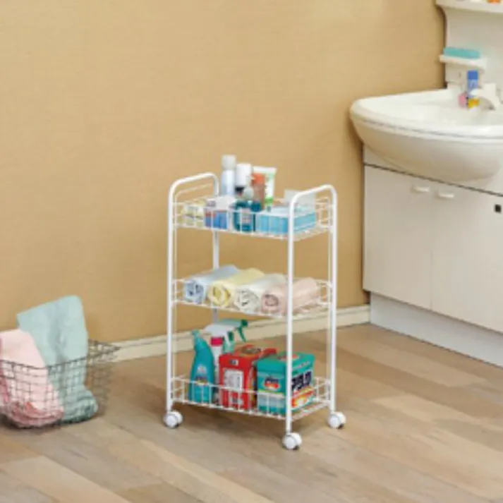 アイリスオーヤマ メッシュカート DMC-3 ホワイト 収納 インテリア ゴミ箱 運搬 4905009727056【別送品】