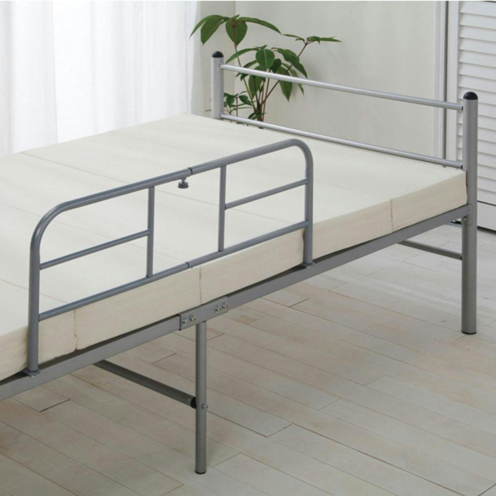 アイリスオーヤマ 伸縮ベッドガード BDG-8010 シルバー 落下防止 ベッド 4905009795192【別送品】