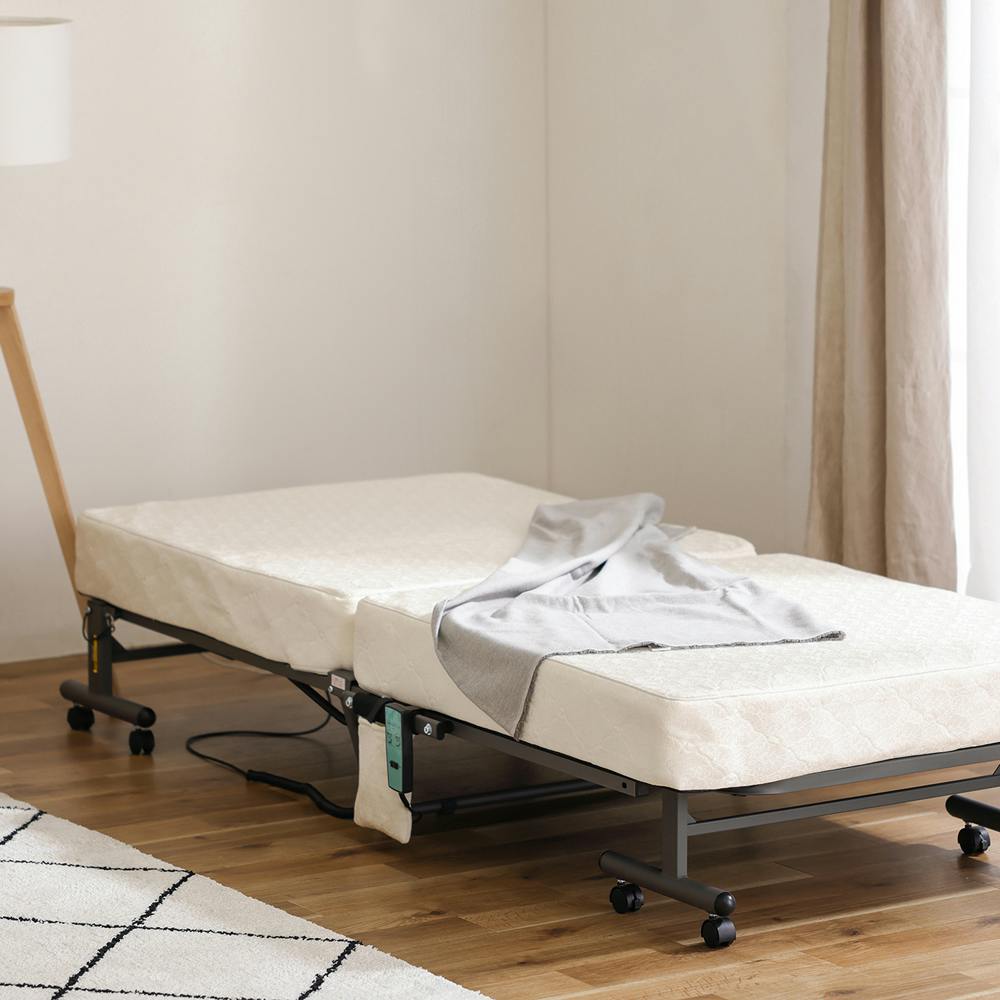 アイリスオーヤマ 折りたたみコイル電動ベッド OTB-CDN ホワイト 寝室