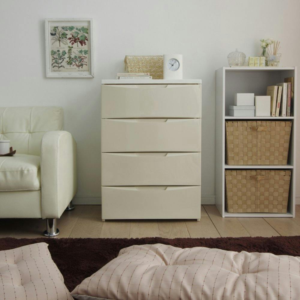 ボワイエ　フルセット アイリスオーヤマ ワイドチェスト COD-554 ホワイト/アイボリー