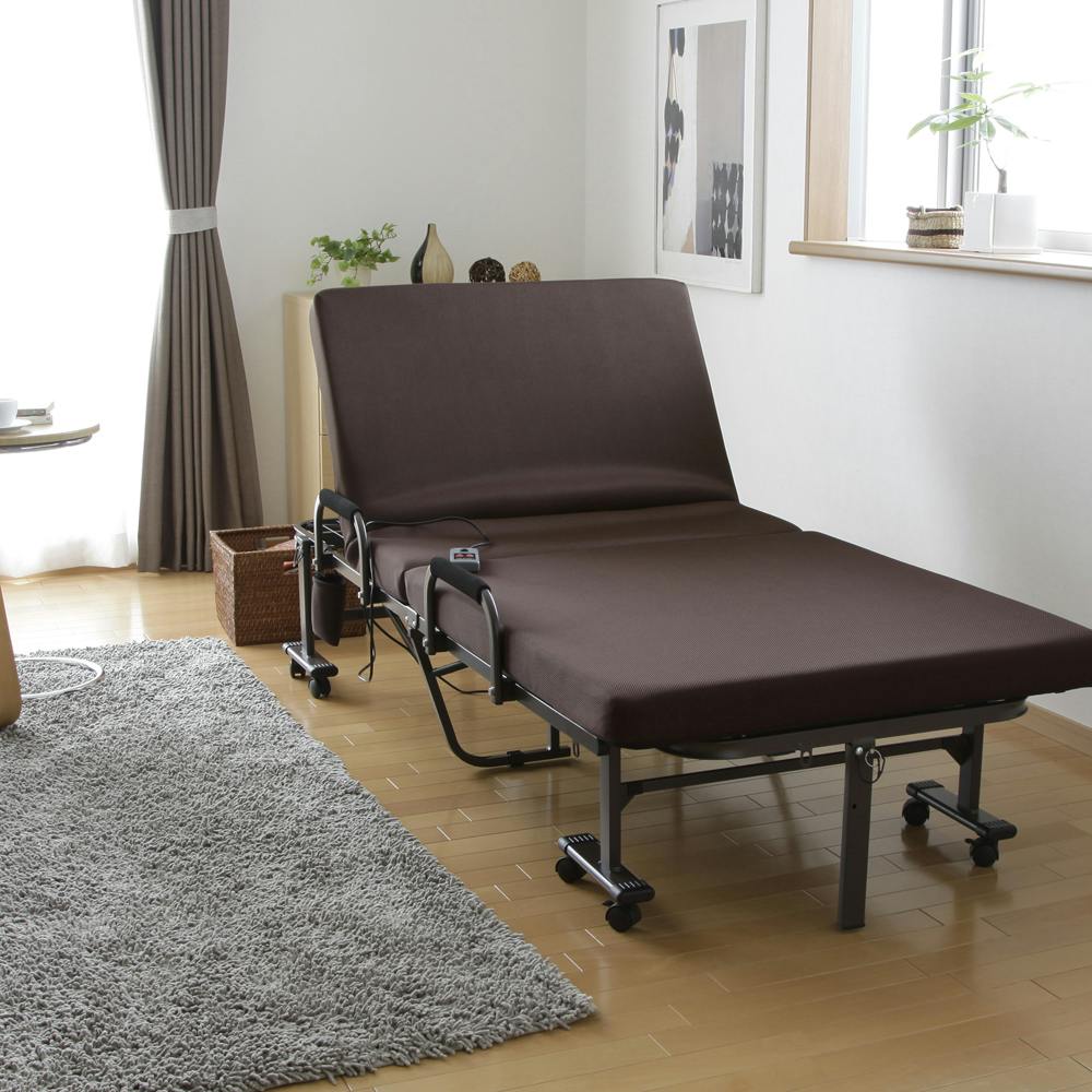 アイリスオーヤマ 折りたたみ電動リクライニングベッド OTB-KDH