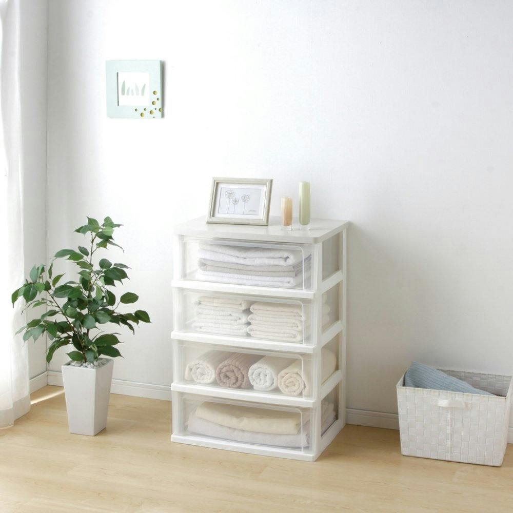 アイリスオーヤマ ウッドトップチェスト WTW-544 ホワイト