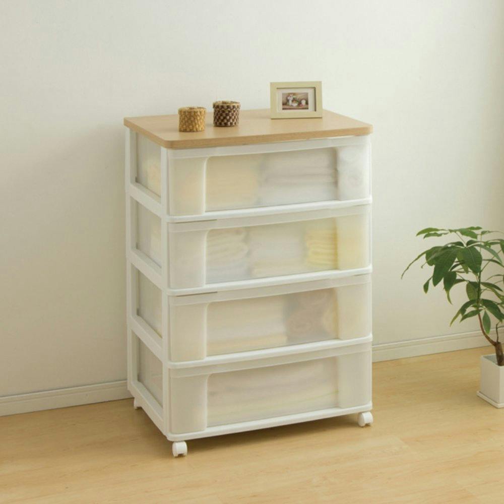 アイリスオーヤマ ウッドトップチェスト W654P ホワイト/フレンチ