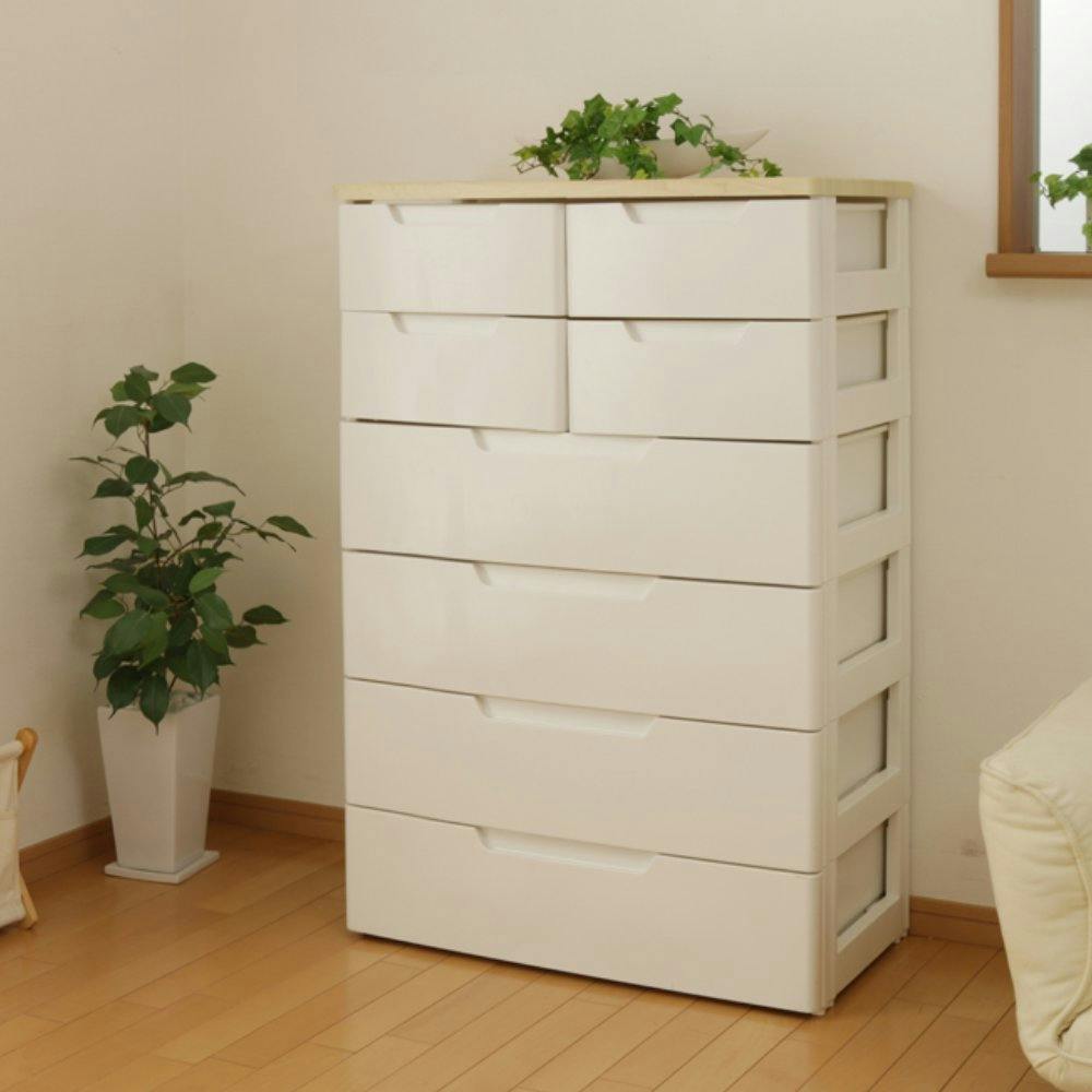 アイリスオーヤマ MUチェスト MU-7244 ホワイト/ペアー リビング 衣類