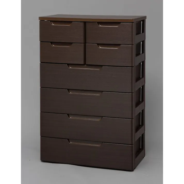 アイリスオーヤマ MUチェスト MU-7244 木目ブラウン リビング 衣類 収納 クローゼット 押入れ ワイド多段式収納 4967576155229【別送品】