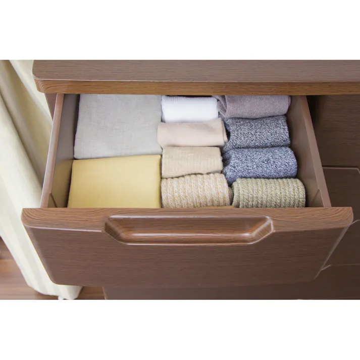 アイリスオーヤマ MUチェスト MU-7244 木目ブラウン リビング 衣類 収納 クローゼット 押入れ ワイド多段式収納 4967576155229【別送品】