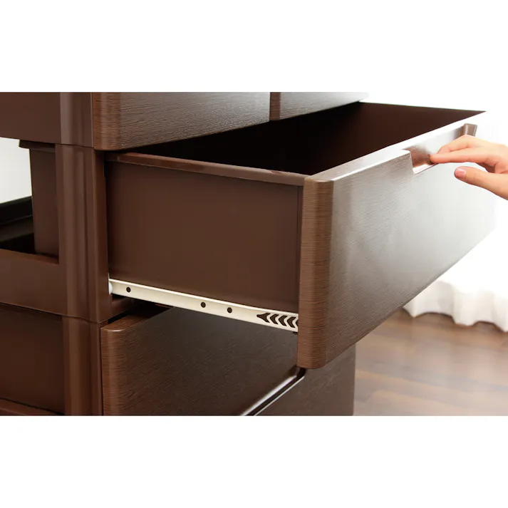 アイリスオーヤマ MUチェスト MU-7244 木目ブラウン リビング 衣類 収納 クローゼット 押入れ ワイド多段式収納 4967576155229【別送品】