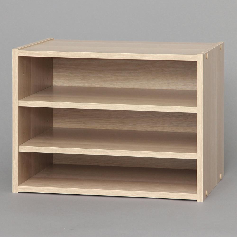 アイリスオーヤマ スタックボックス 棚付き STB-400T ナチュラル 収納 整理整頓 ボックス 4967576206549【別送品】