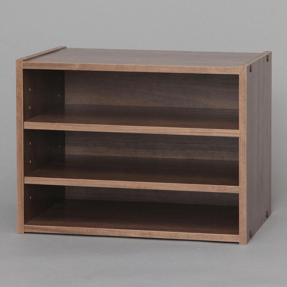 アイリスオーヤマ スタックボックス 棚付き STB-400T ブラウン 収納 整理整頓 ボックス 4967576206556【別送品】